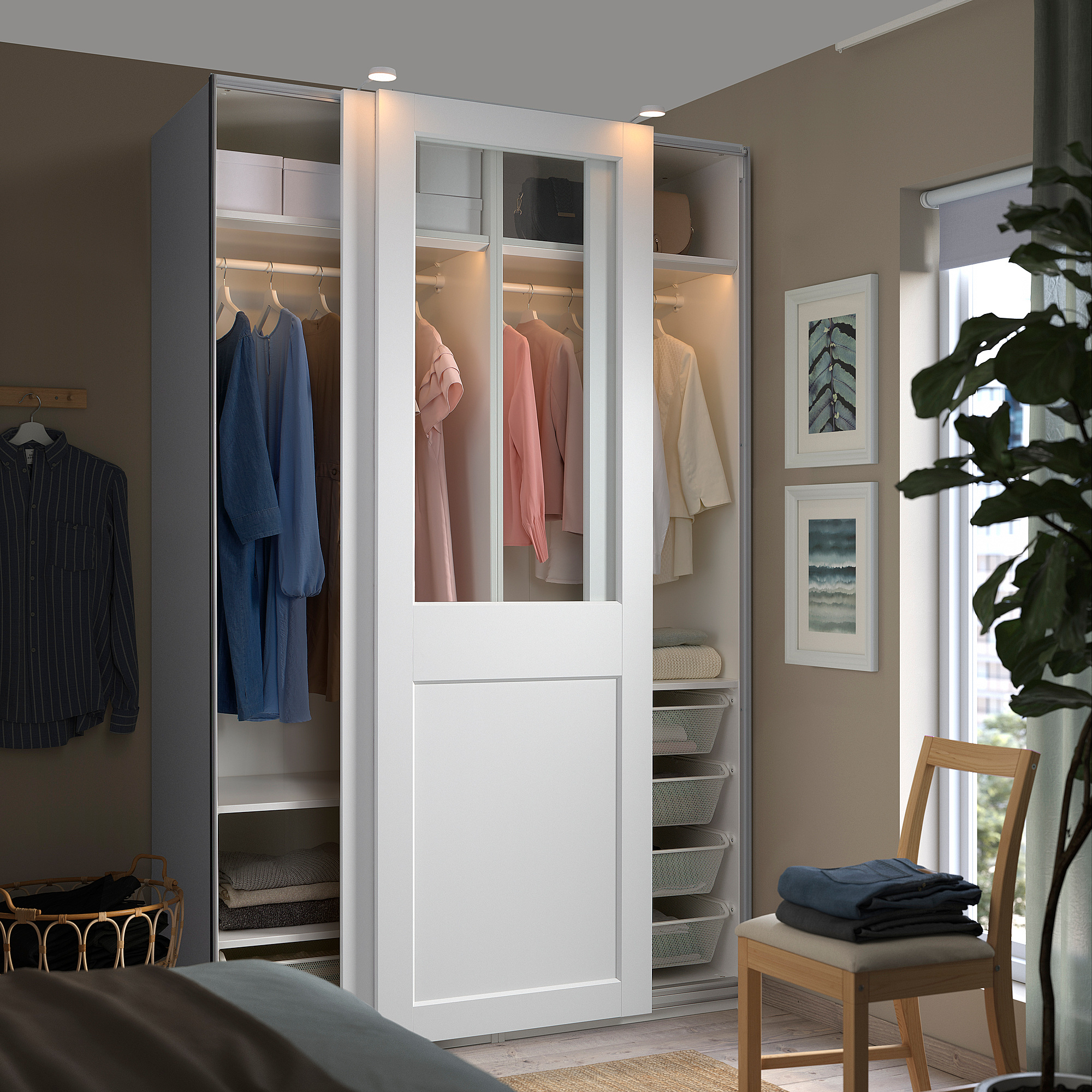 PAX/GRIMO wardrobe with sliding doors