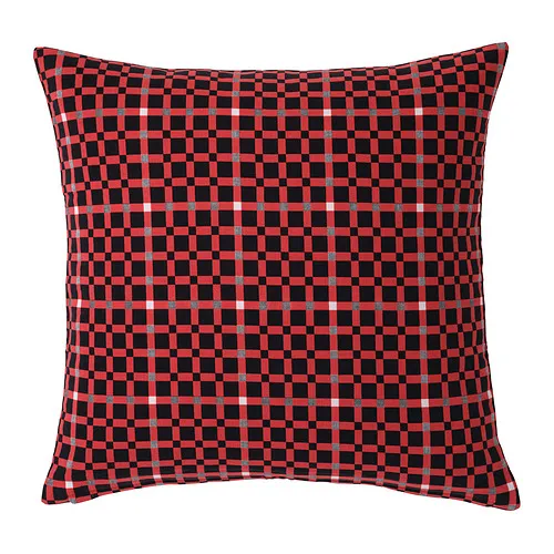 VINTERFINT - 靠枕套，方格 紅色，50x50 公分 | IKEA 線上購物 - E1017357_S4