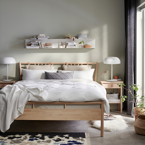 BJÖRKSNÄS - 雙人床框, 樺木, 附LURÖY床底板條 | IKEA 線上購物 - PE741469_S4