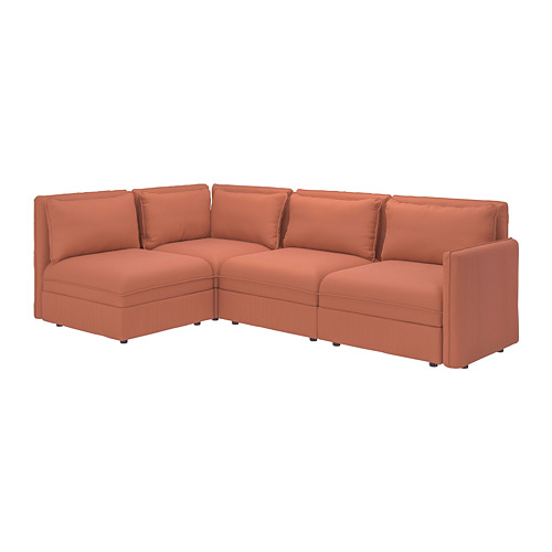 VALLENTUNA - modular corner sofa, 3-seat, with storage/Kelinge rust | IKEA Taiwan Online - PE794172_S4