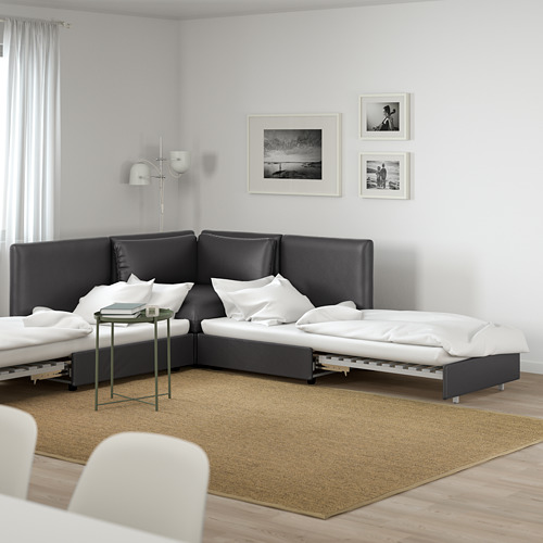 VALLENTUNA - 三人座轉角沙發附2沙發床, Murum 黑色 | IKEA 線上購物 - PE658575_S4