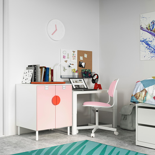 SMÅSTAD/PLATSA - cabinet, white pale pink/with 1 shelf | IKEA Taiwan Online - PE794227_S4
