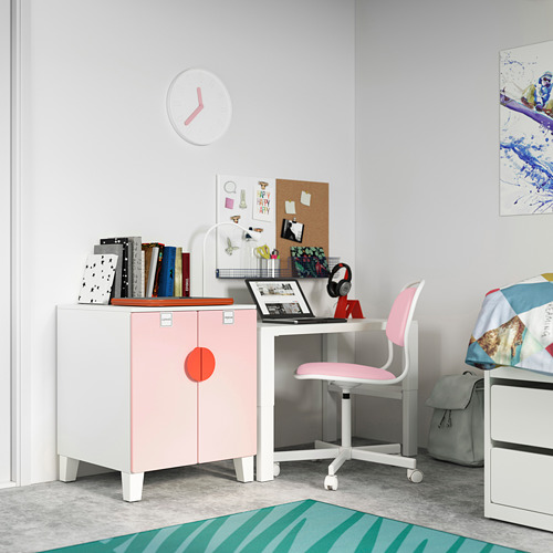 SMÅSTAD/PLATSA - cabinet, white pale pink/with 1 shelf | IKEA Taiwan Online - PE794232_S4