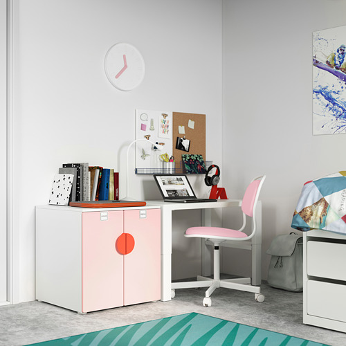 SMÅSTAD/PLATSA - cabinet, white pale pink/with 1 shelf | IKEA Taiwan Online - PE794228_S4