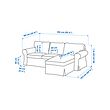 EKTORP 3-seat sofa with chaise longue
