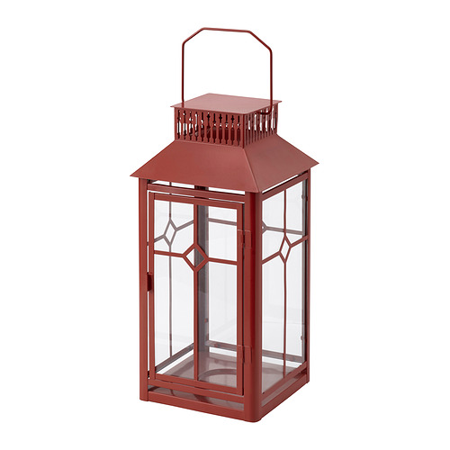 VINTERFINT - 柱狀蠟燭燭台，室內/戶外用，紅色，44 公分 | IKEA 線上購物 - E1017416_S4