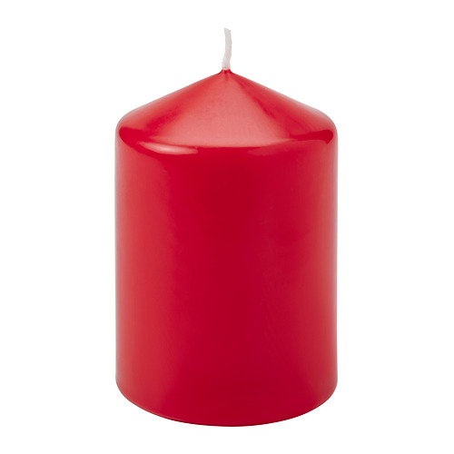 VINTERFINT - 柱狀蠟燭，紅色，10 公分 | IKEA 線上購物 - E1017433_S4