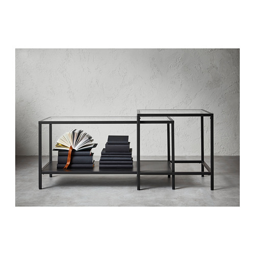 VITTSJÖ - 子母桌 2件組, 黑棕色/玻璃 | IKEA 線上購物 - PH151995_S4