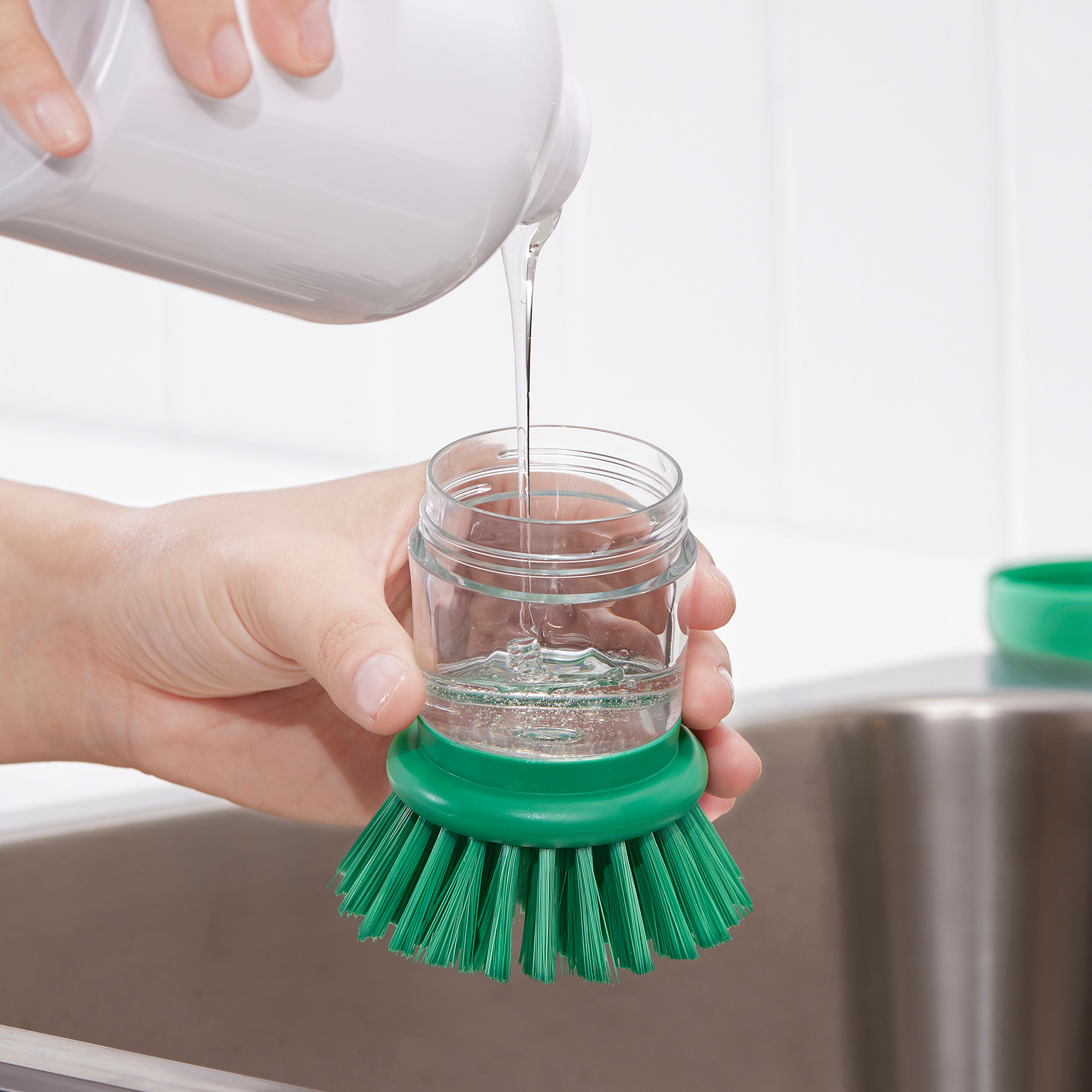 VIDEVECKMAL dish-washing brush with dispenser