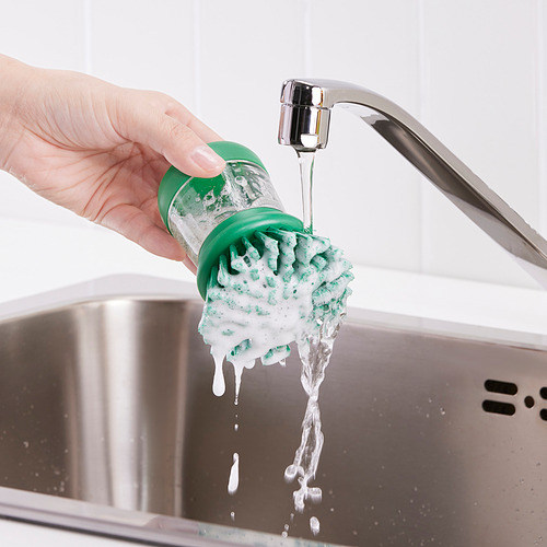 VIDEVECKMAL dish-washing brush with dispenser