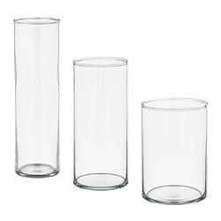 Cylinder 花瓶3件組 透明玻璃 Ikea 線上購物