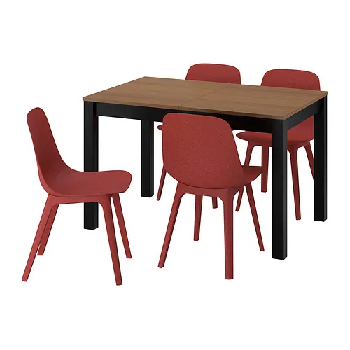 ÅLHULT/ODGER - 餐桌附4張餐椅, 黑/棕色/紅色, 120/170x80 公分 | IKEA 線上購物 - PE985042_S4