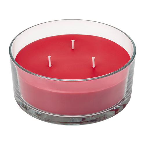 VINTERFINT scented candle in glass, 3 wicks