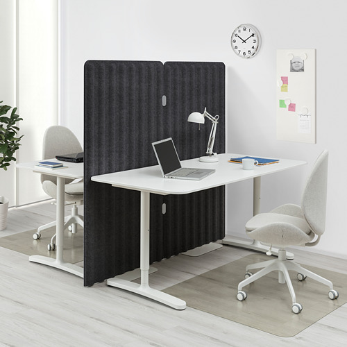 BEKANT - desk with screen, white/dark grey | IKEA Taiwan Online - PE794395_S4