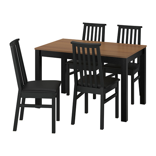 ÅLHULT/ÅLHULT - table and 4 chairs, black/brown/Bomstad black black, 120/170x80 cm | IKEA Taiwan Online - PE985054_S4