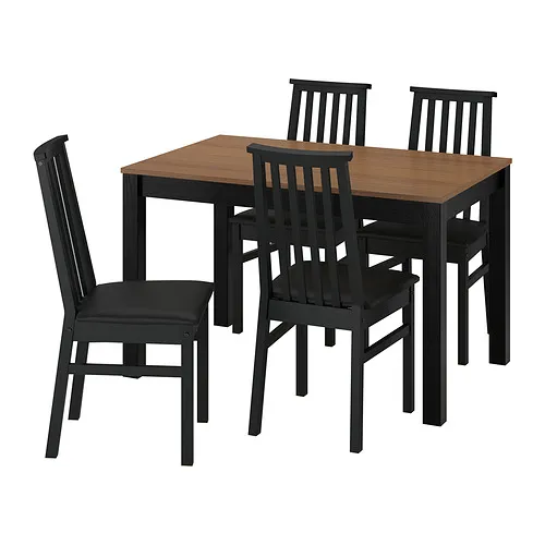 ÅLHULT/ÅLHULT - 餐桌附4張餐椅, 黑/棕色/Bomstad黑色 黑色, 120/170x80 公分 | IKEA 線上購物 - PE985054_S4
