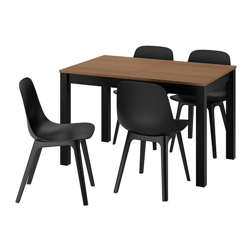 ÅLHULT/ODGER - table and 4 chairs, black/brown/anthracite, 120/170x80 cm | IKEA Taiwan Online - PE985040_S4