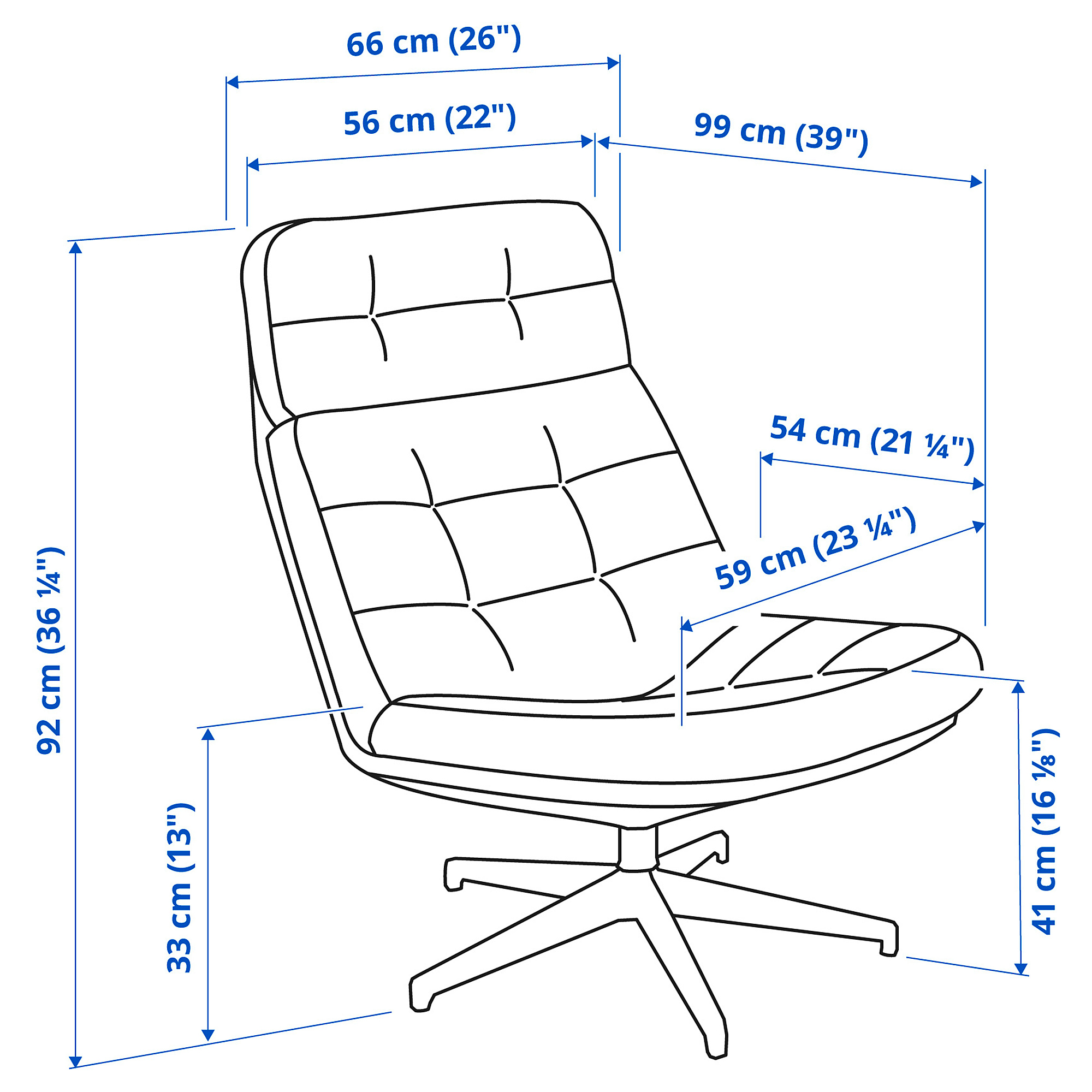 HAVBERG swivel armchair