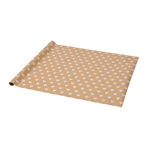 VINTERFINT - gift wrap roll, heart pattern/brown, 3x0.7 m/2.10 m² | IKEA Taiwan Online - PE985221_S4