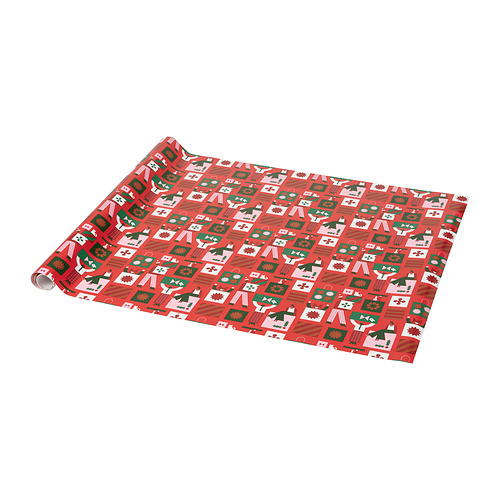 VINTERFINT - gift wrap roll, red/pink, 3x0.7 m/2.10 m² | IKEA Taiwan Online - PE985223_S4