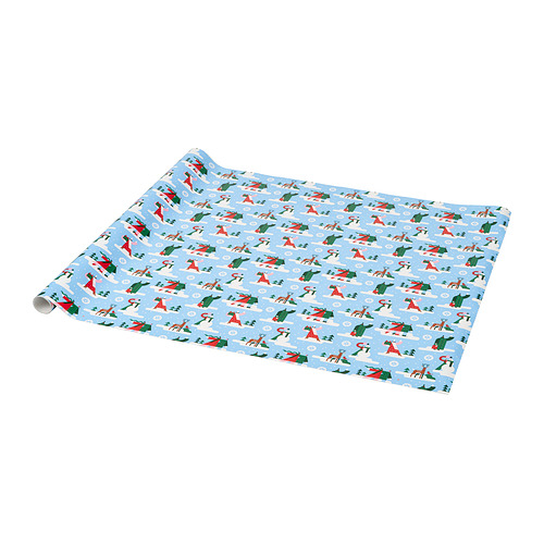 VINTERFINT - gift wrap roll, winter blue, 3x0.7 m/2.10 m² | IKEA Taiwan Online - PE985224_S4