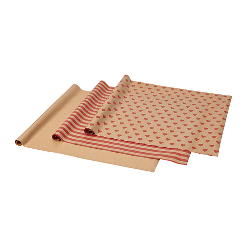 VINTERFINT - gift wrap roll, mixed patterns brown/red, 3x0.7 m/2.10 m² | IKEA Taiwan Online - PE985226_S4
