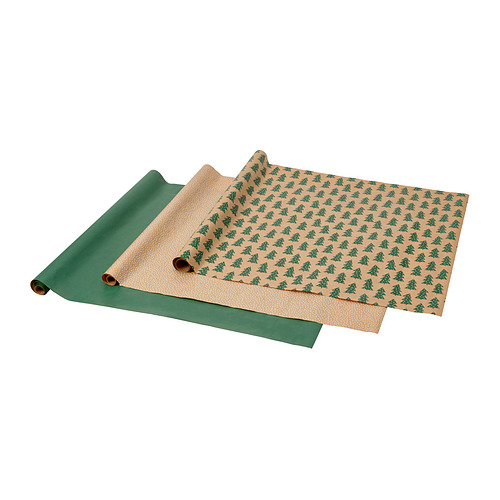 VINTERFINT - gift wrap roll, mixed patterns green/brown, 3x0.7 m/2.10 m² | IKEA Taiwan Online - PE985227_S4