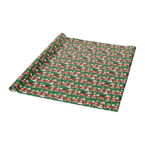 VINTERFINT - gift wrap roll, Santa Claus pattern green, 4x1 m | IKEA Taiwan Online - PE985234_S4