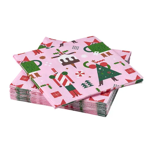 VINTERFINT - 餐巾紙, 多種圖案 粉紅色, 33x33 公分 | IKEA 線上購物 - PE985247_S4