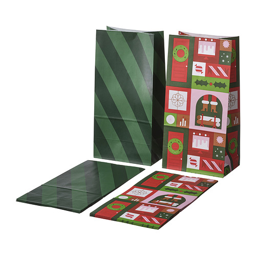 VINTERFINT - paper bag, mixed patterns mixed colours, 15x30 cm | IKEA Taiwan Online - PE985250_S4