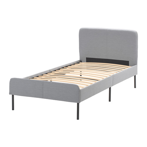 SLATTUM - 單人軟墊式床框, 淺灰色, 附床底板條底座 | IKEA 線上購物 - PE741698_S4