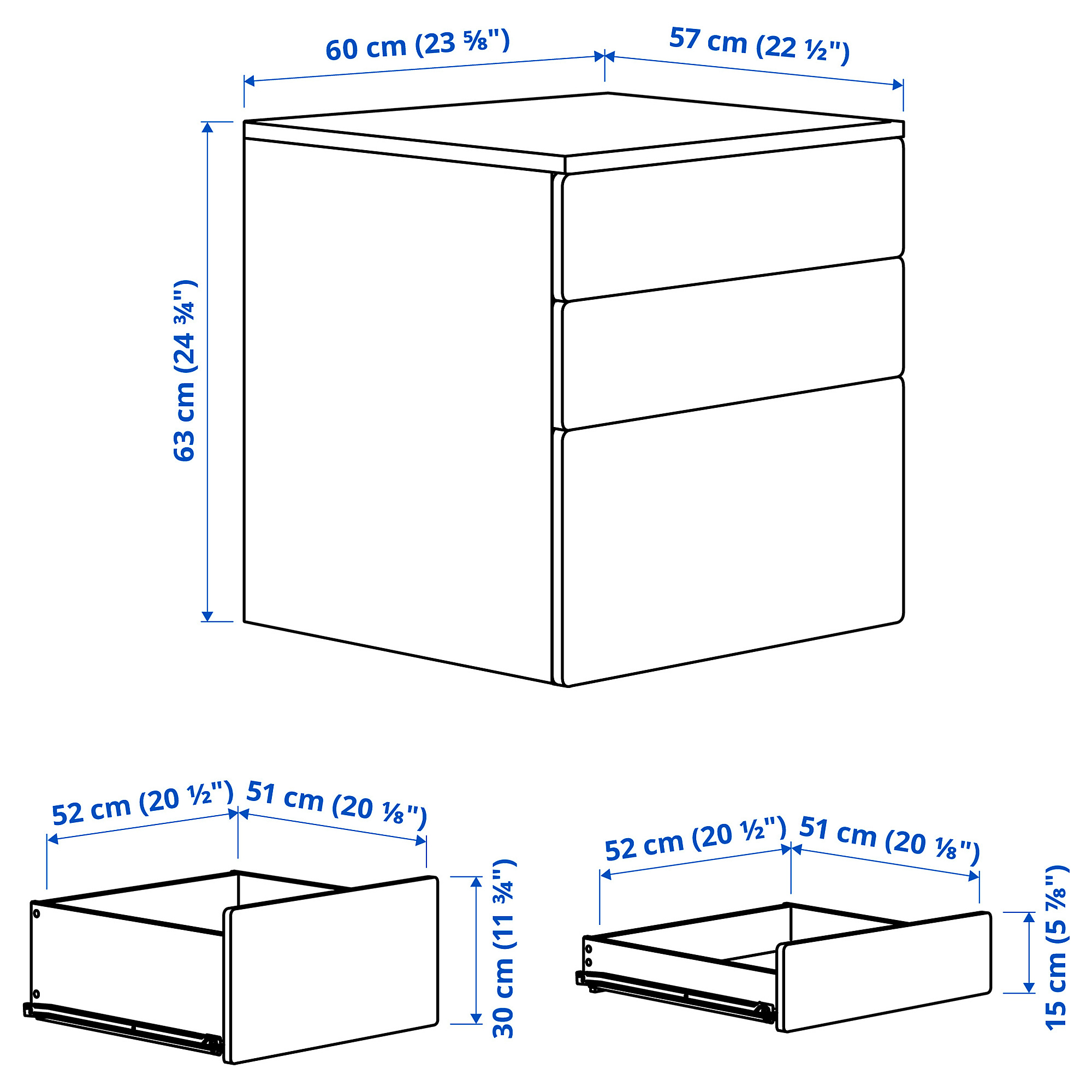 SMÅSTAD/PLATSA chest of 3 drawers