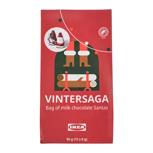 VINTERSAGA - bag of Chocolate Santas, Rainforest Alliance Certified, 96 g | IKEA Taiwan Online - PE985295_S4
