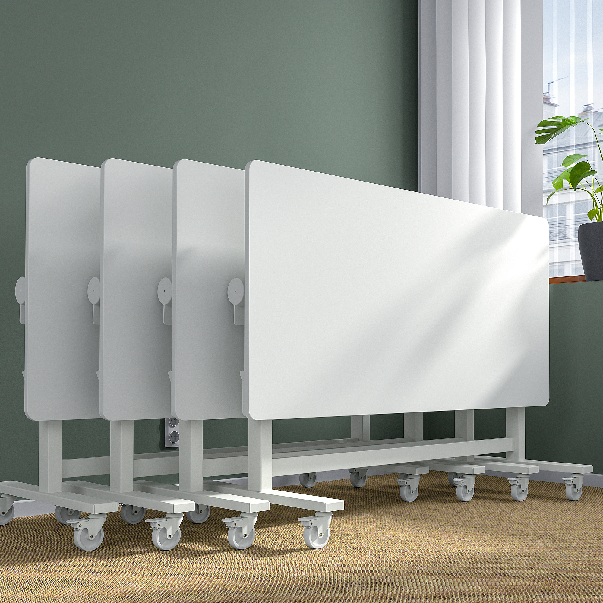 MITTZON foldable table with castors
