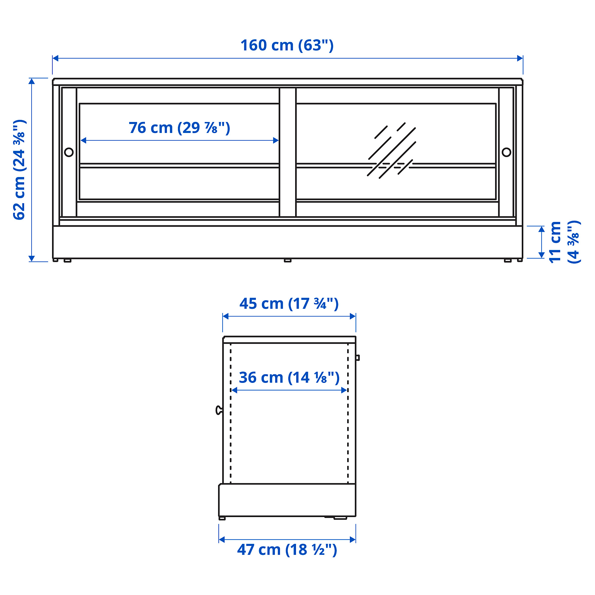 HAVSTA TV bench with plinth