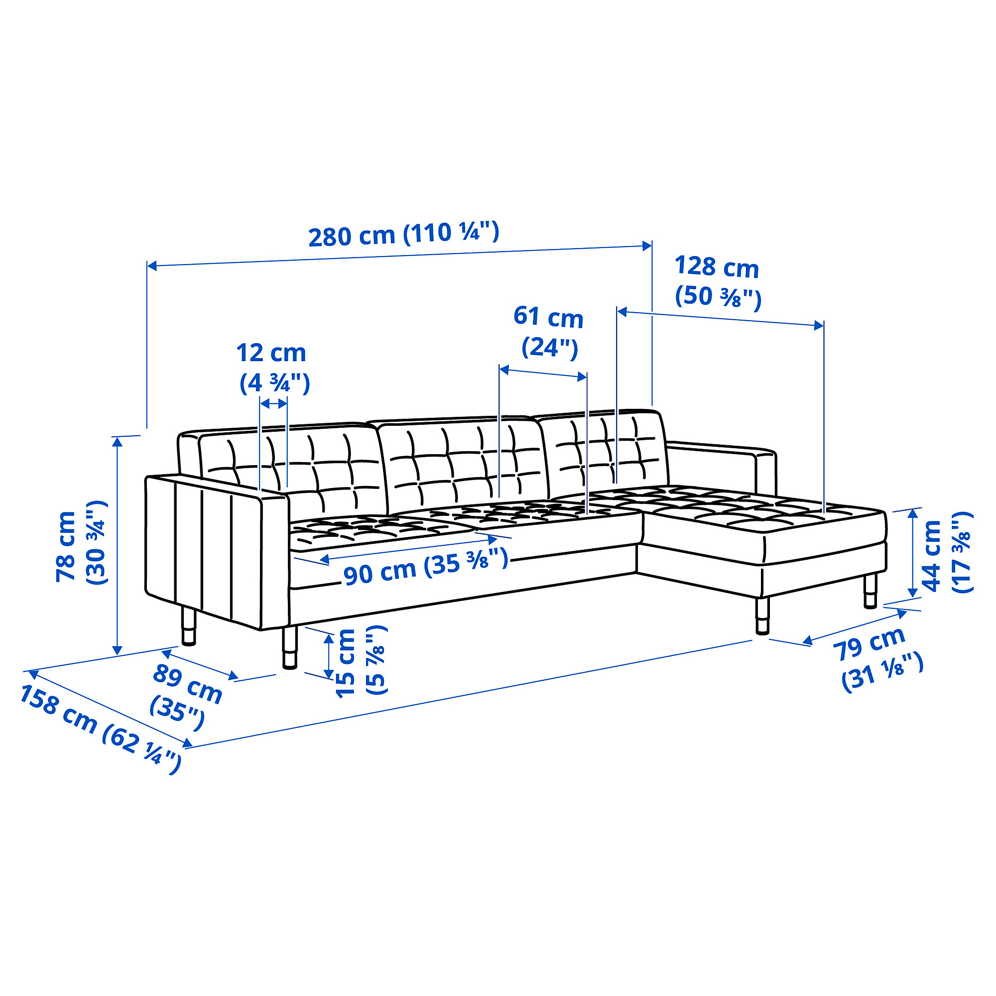 LANDSKRONA 4-seat sofa