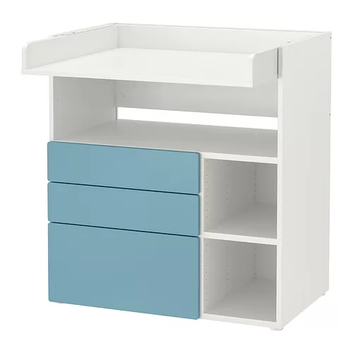 SMÅSTAD - changing table, white blue/with 3 drawers, 90x79x100 cm | IKEA Taiwan Online - PE918980_S4