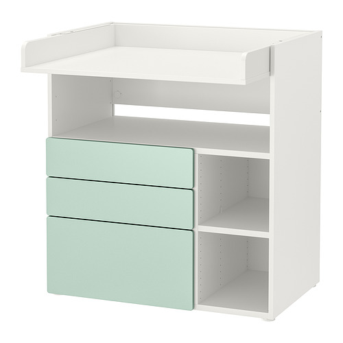SMÅSTAD - changing table, white light green/with 3 drawers, 90x79x100 cm | IKEA Taiwan Online - PE918981_S4