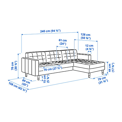 LANDSKRONA 3-seat sofa