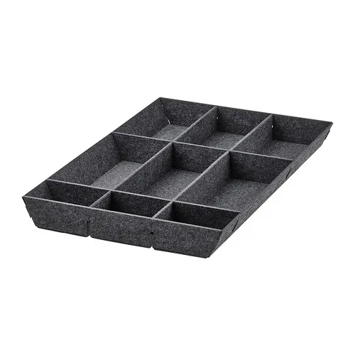 UPPDATERA - 可調式抽屜收納盒, 軟質聚酯纖維, 灰色 | IKEA 線上購物 - PE880460_S4
