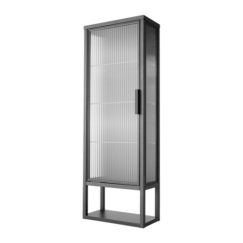 MOSSJÖN - wall cabinet w shelves/glass door, anthracite, 36x18x102 cm | IKEA Taiwan Online - PE919026_S4