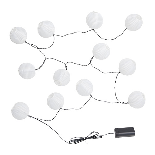 SOLVINDEN - LED裝飾燈串/12個燈泡, 戶外用/電池式 白色 | IKEA 線上購物 - PE794693_S4