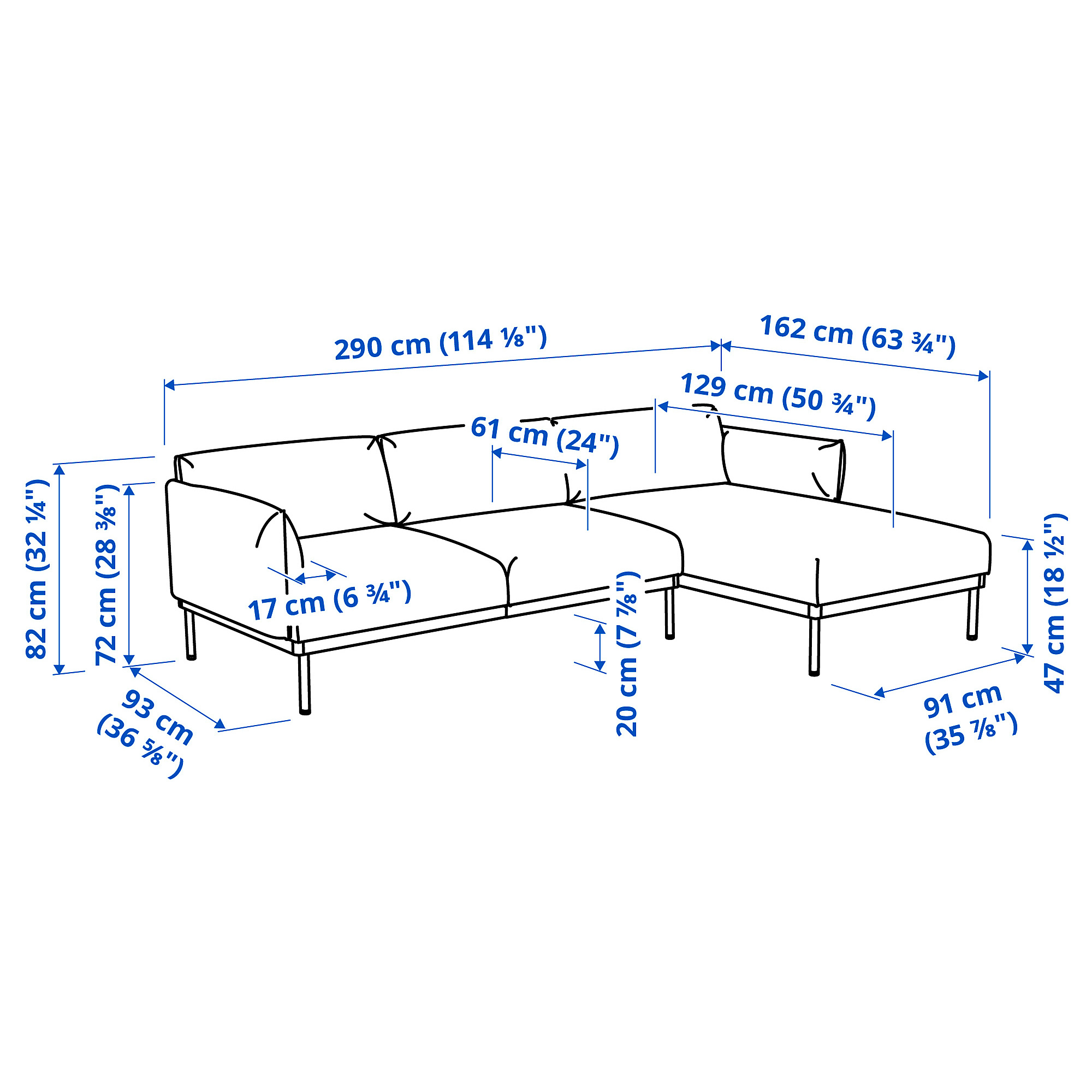 ÄPPLARYD 3-seat sofa with chaise longue