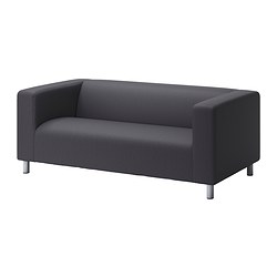 KLIPPAN - 雙人座沙發布套, Kabusa 深灰色 | IKEA 線上購物 - PE665532_S3
