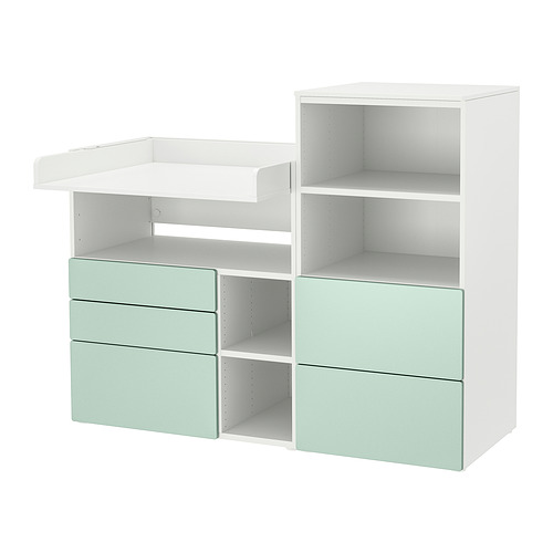 SMÅSTAD/PLATSA - changing table, white light green/with bookcase, 150x79x123 cm | IKEA Taiwan Online - PE919168_S4