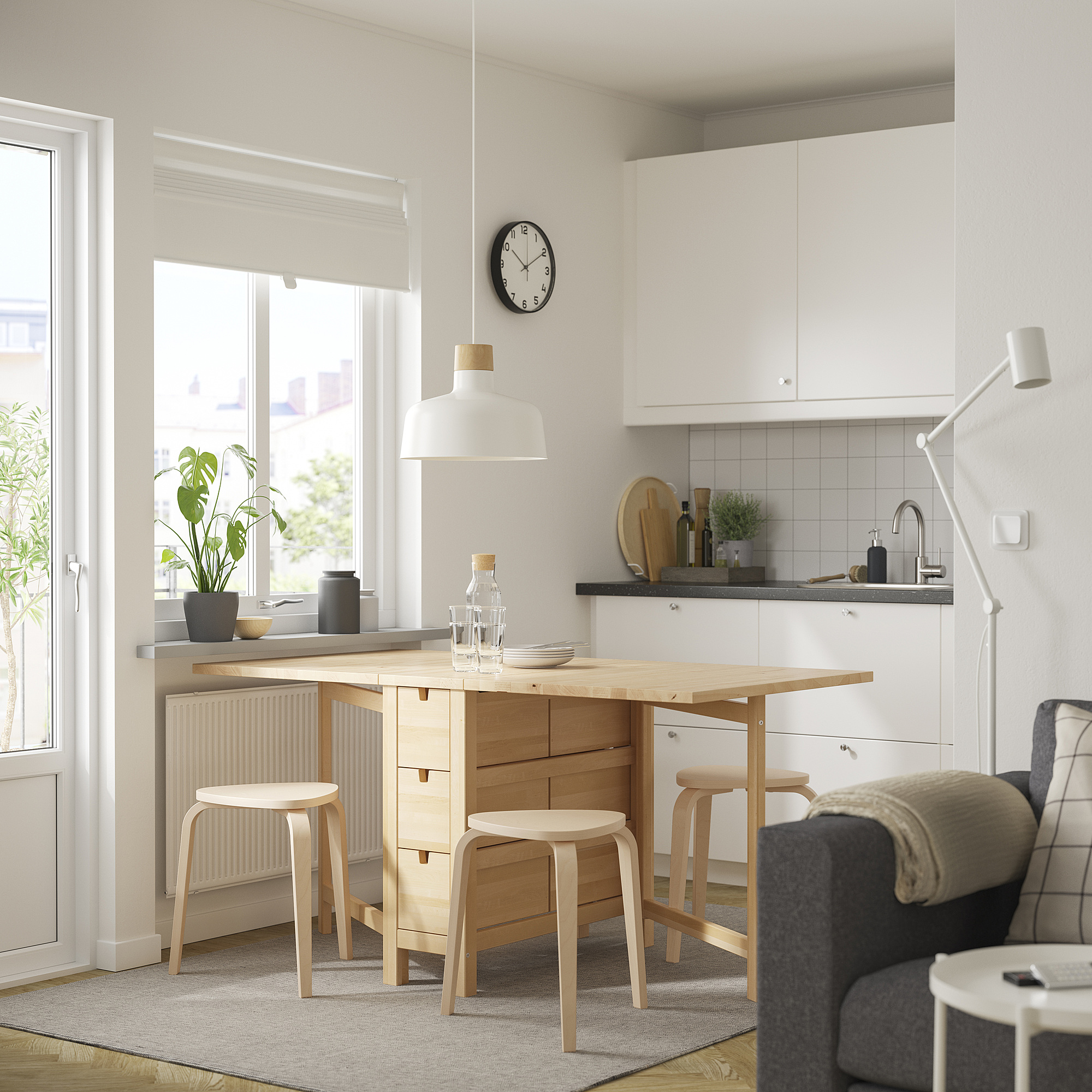 NORDEN/KYRRE table and 4 stools