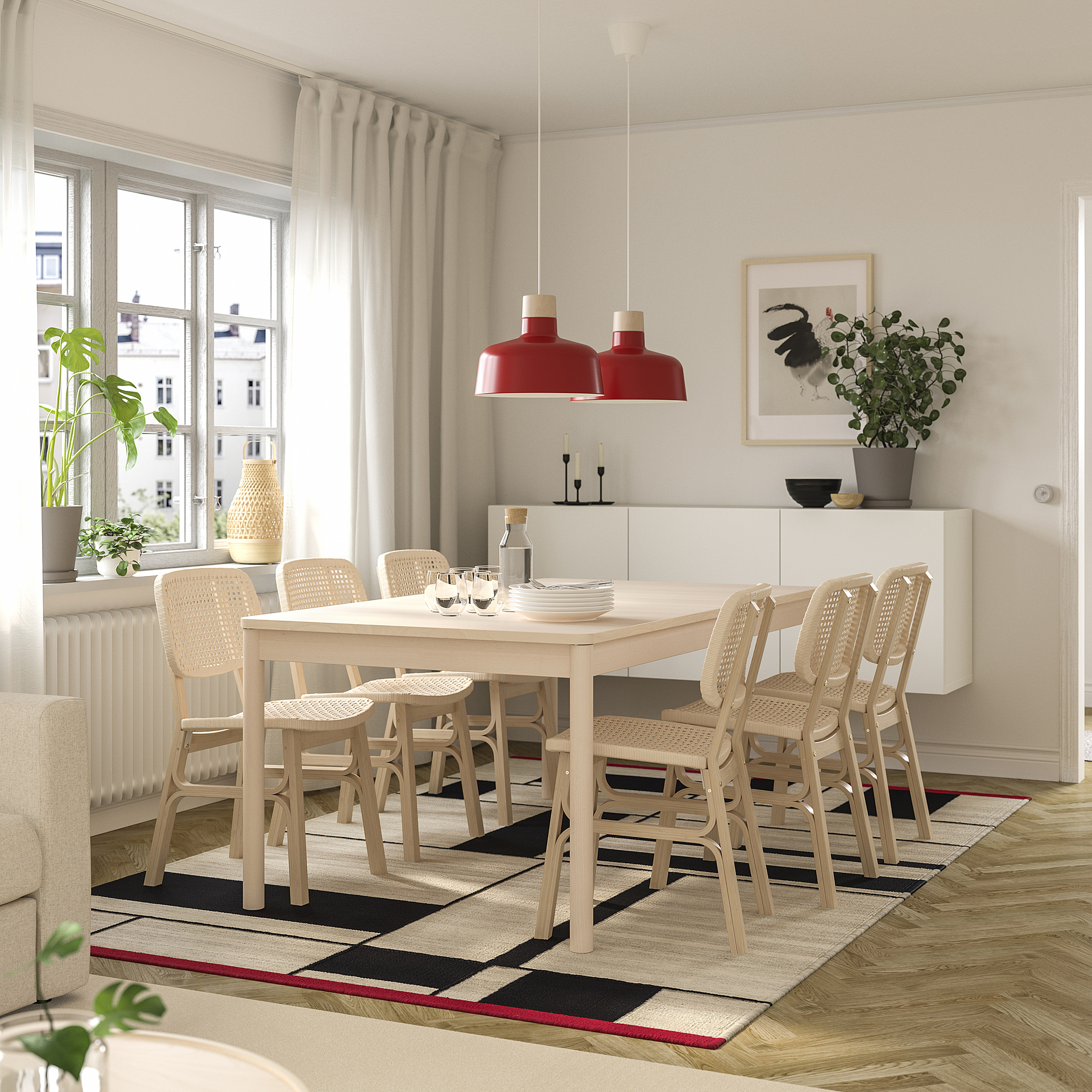 RÖNNINGE/VOXLÖV table and 6 chairs
