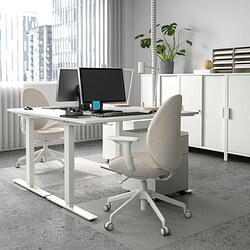 TROTTEN - 升降式工作桌, 米色/白色 | IKEA 線上購物 - PE831983_S3