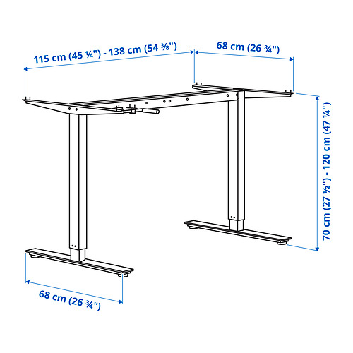 TROTTEN - underframe sit/stand f table top, anthracite | IKEA Taiwan Online - PE840599_S4
