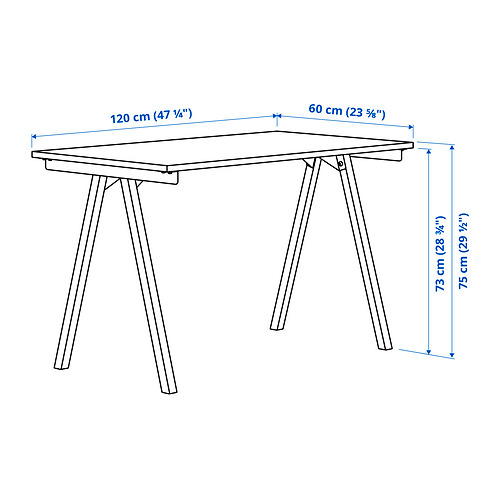 TROTTEN - 書桌/工作桌, 米色/白色 | IKEA 線上購物 - PE840602_S4